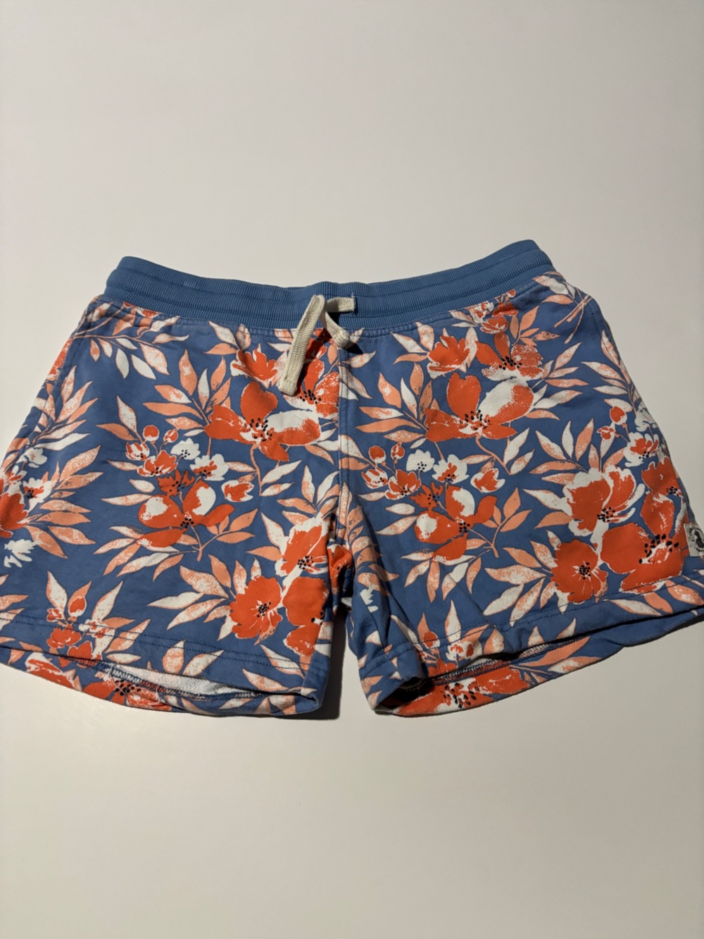 Chubbies Lounge Blue Orange Floral Terry Sweat Shorts 5.5 Inch Inseam - Small